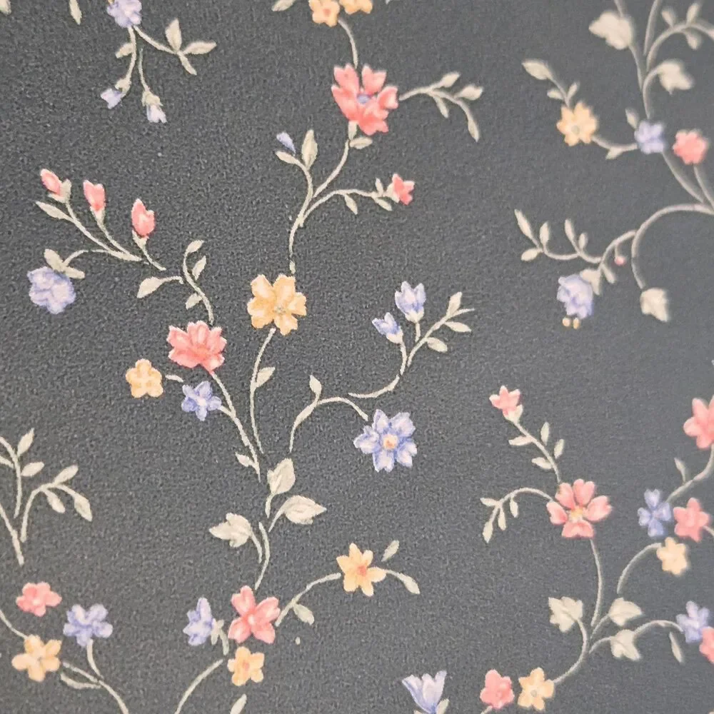 Vtg Classic Timeless Floral Wallpaper Rolls Blue Pink